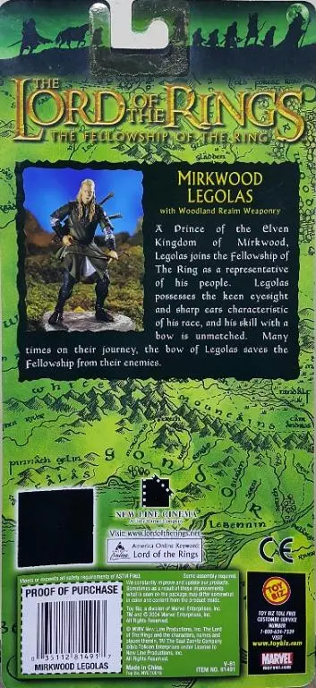 Toy Biz 81491 魔戒首部曲 魔戒現身 勒苟拉斯 奧蘭度布林 The Lord Of The Rings The Fellowship Of The Ring Mirkwood Legolas With Woodland Realm Weaponry Orlando Bloom (Lotr) 2