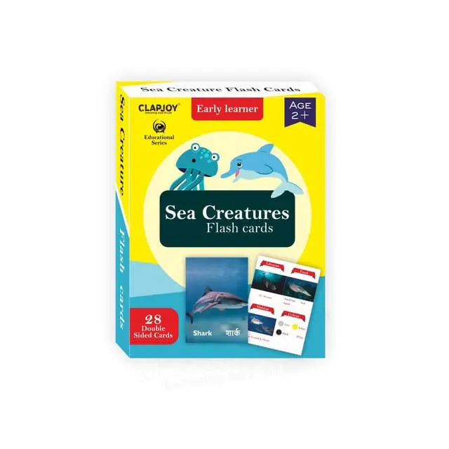 Clapjoy Sea Creature Flash Card For Kids Of Age 2 Years And Above 1