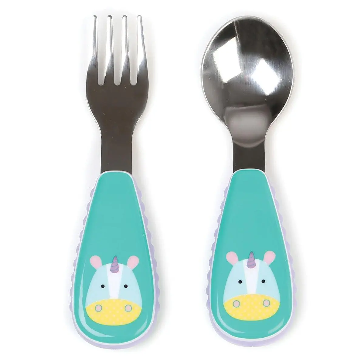Skip Hop Zoo Utensils Fork & Spoon Unicorn - Weaning Accessory For Ages 0-3 Years 1
