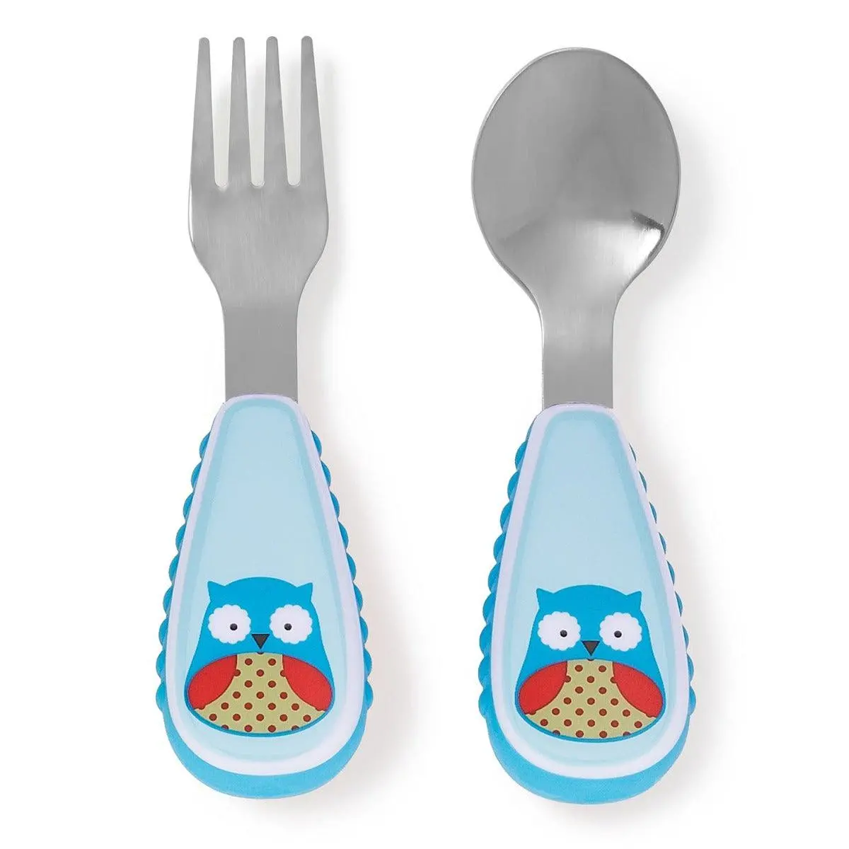 Skip Hop Zoo Utensils Fork & Spoon Owl - Weaning Accessory For Ages 0-3 Years 1