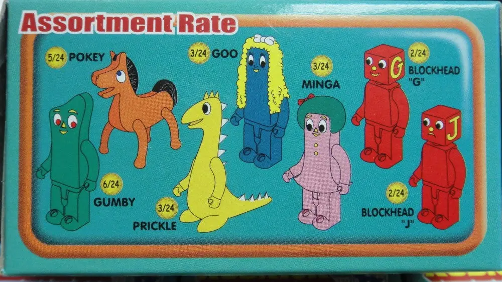 Medicom Toy Kubrick Gumby Series 1 Gumby Pokey Prickle Goo Minga Blockhead G Blockhead J Basic Set Of 7 (Buy-17081-Spk) 1