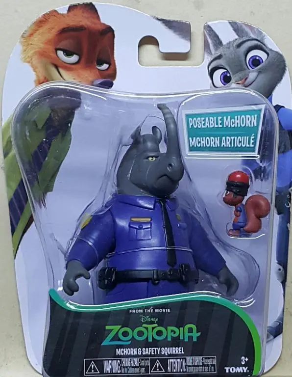Tomy Disney Zootopia Officer Mchorn & Safety Squirrel 優獸大都會 阿犀警官 黑犀牛 松鼠 70005 (Epc-913-18) 1
