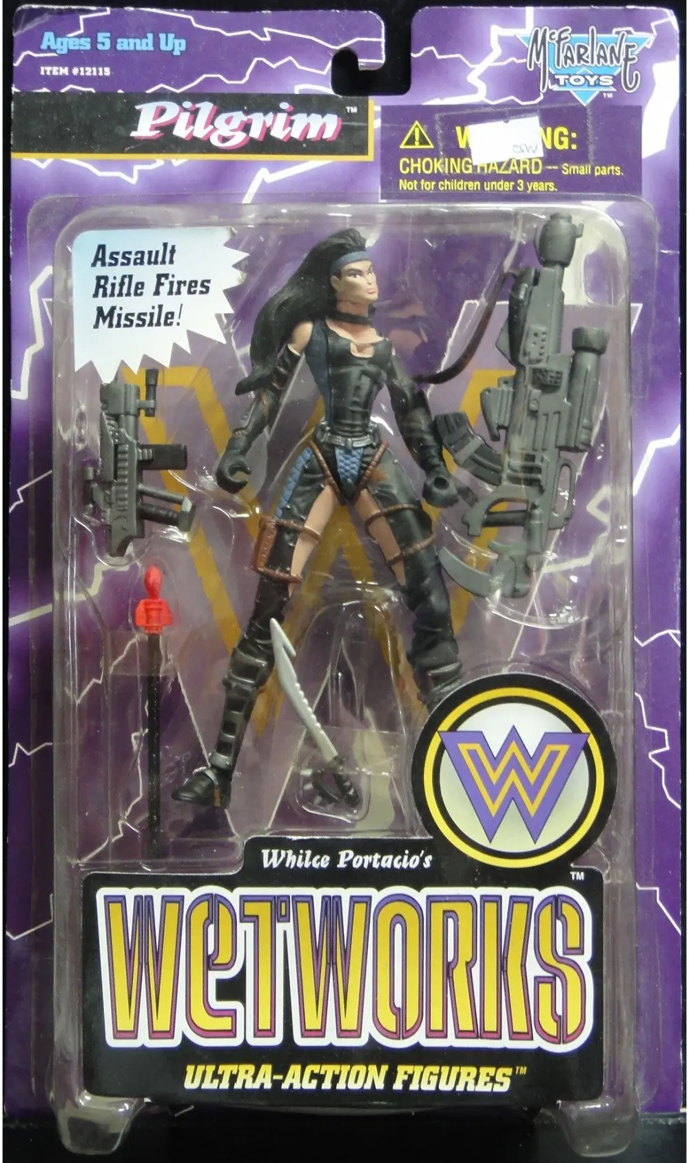 Mcfarlane Toys Whilce Portacio's Wetworks Ultra-Action Figures Wetworks Series 2 Pilgrim In Black (Csw-12115) 1