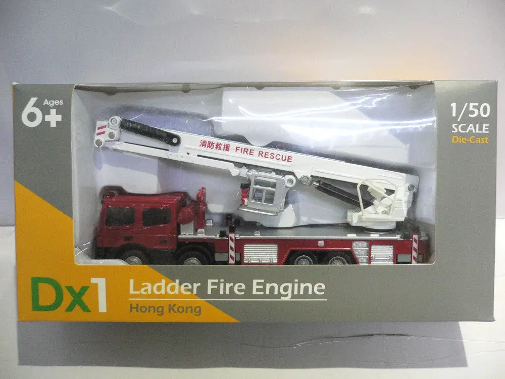 Toyeast Tiny City Die-Cast Model Car 1/50 Dx1 Hong Kong Ladder Fire Engine Atc64013 13423 (C920-128) 1