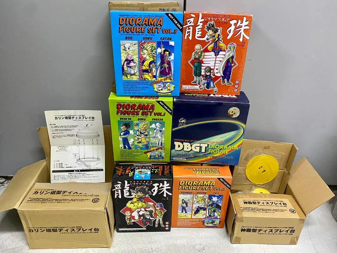 Dragon Ball Gt Dvd Diorama Figure 龍珠 Vol.1-2 Dvd Dragonball Z Set Vol.1-3 神殿型 Karin 塔型 Display 台 Set Of 8（Buy) 1