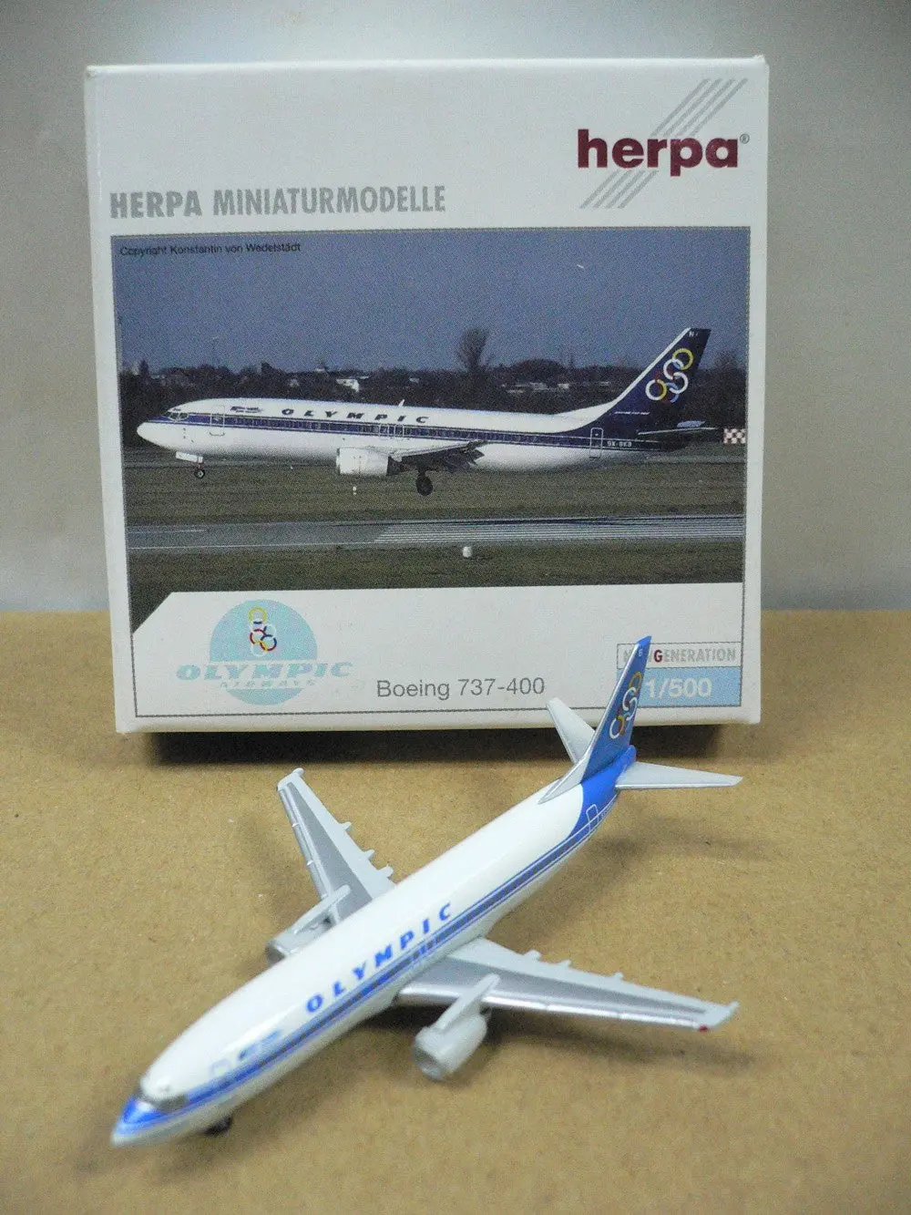 Herpa 1/500 奧林匹克 Olympic Airways Boeing 737-400 Sx-Bkb (512954) (Pa0) 1