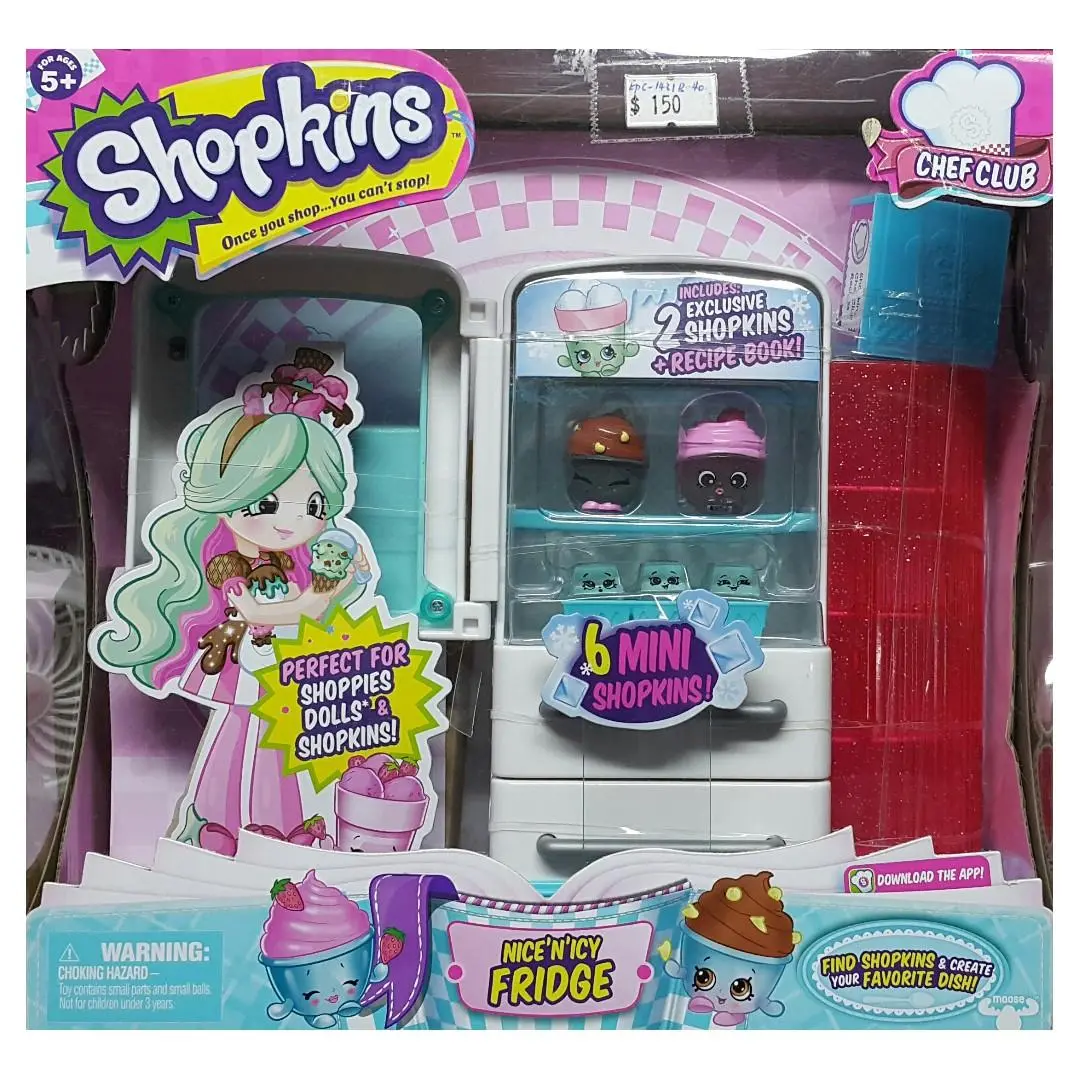 Moose 56151 瘋狂百貨店 廚師俱樂部的冰箱 套裝 Shopkins Chef Club Nice 'N' Icy Fridge (Epc-1431B-40) 存 1