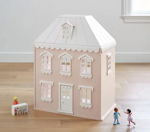 Kiddies Kingdom Dollhouse With Shelving Unit Imaginative Play For Ages 3 And Above 1