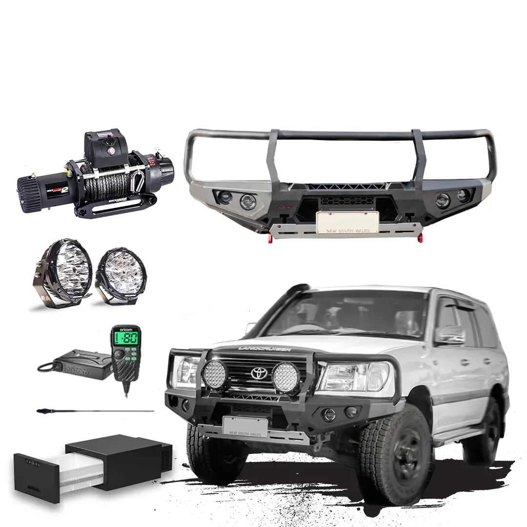 100 Series Touring Pack Suits:  100 Series Ifs Landcruiser - Bullbar, Winch, Lights, Uhf + Free Fridge 1