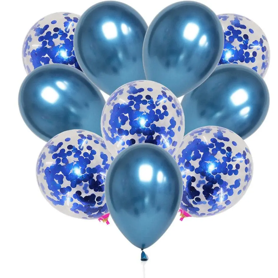 Partycorp Blue And White Confetti Balloon Bouquet, Decoration Set For Birthday, Anniversary, Baby, Bridal Shower, Diy Pack Of 10 1