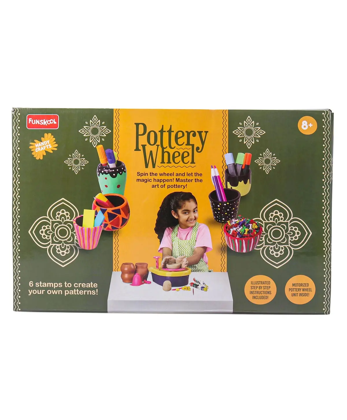 Funskool Handycrafts - Pottery Wheel Make And Decorate Clay Pots - Pot Making And Sculpting Kit For Ages 8+ 1