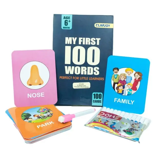Clapjoy My First 100 Words Flash Cards For Kids Of Age 1 Years And Above 1
