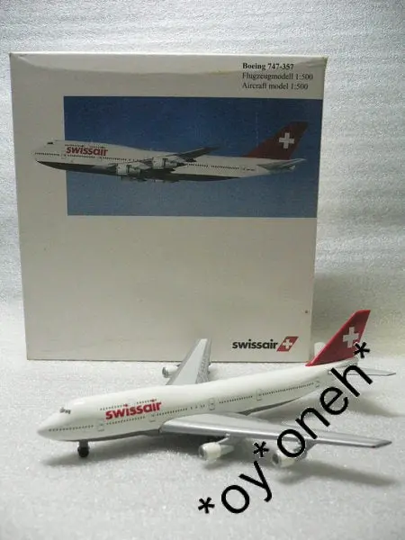 Herpa Wings 1/500 Swissair 瑞士航空 Boeing 747-357 Hb-Igd (512398) 1