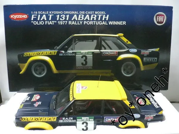 Kyosho 1/18 Fiat 131 Abarth &Quot;Olio Fiat&Quot; 1977 Rally Portugal Winner #3 08372B (12224) (Piu250) 1