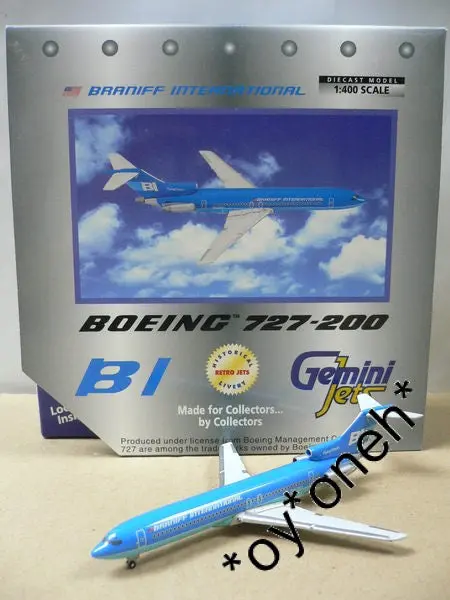 Gemini Jets 1/400 Braniff International Bi Boeing 727-200 N412bn (Gjbnf184) (70184) (Piu30) 1