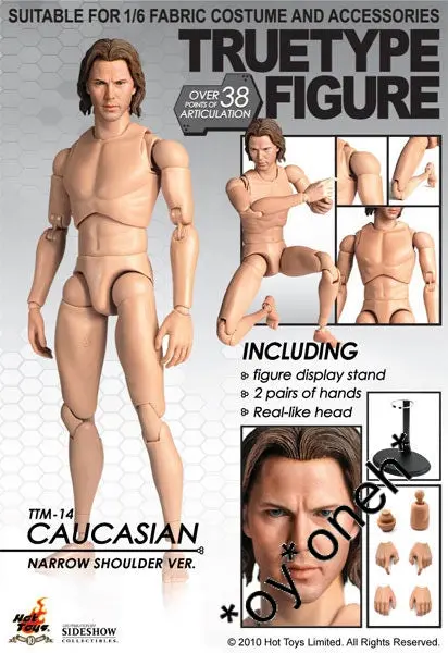 1:6 Hot Toys Ttm14 Ttm 14 Truetype Figure Body Caucasian (Narrow Shoulder Ver.) (Piu175) 1139557004 1