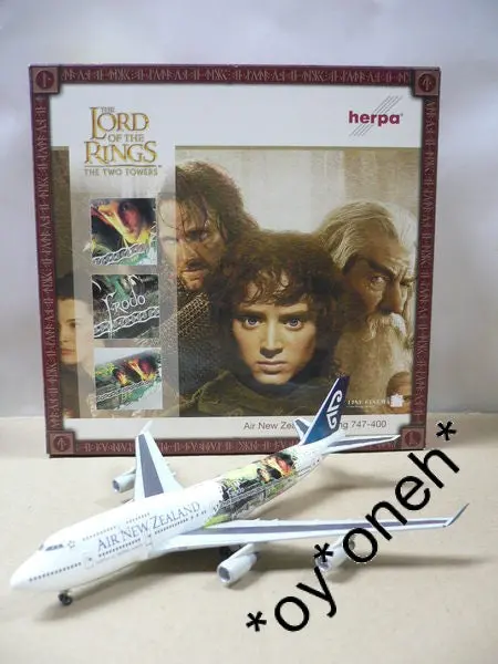 Herpa 1/400 Air New Zealand 新西蘭航空 &Quot;Lord Of The Rings&Quot; &Quot;Frodo&Quot; Boeing 747-400 Zk-Nbv (560894) (Piu60) 1