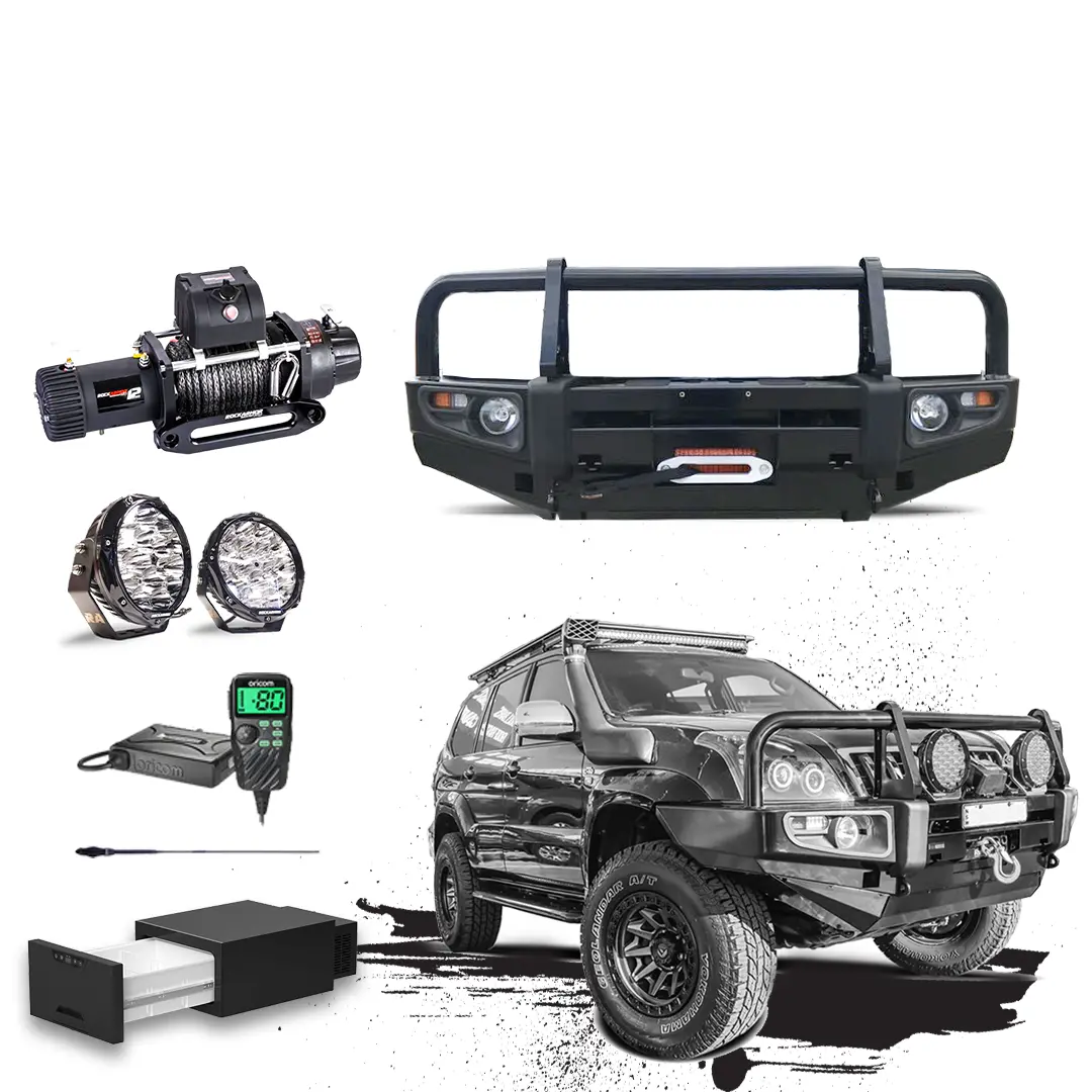 Prado 120 Touring Pack Suits: Prado 120 -  Bullbar, Winch, Lights, Uhf + Free Fridge 1