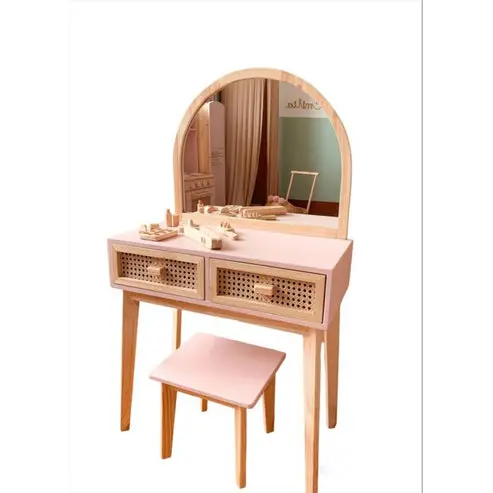 Kiddies Kingdom Star Mini Dressing Table With Stool Imaginative Play For Ages 3 And Above 1