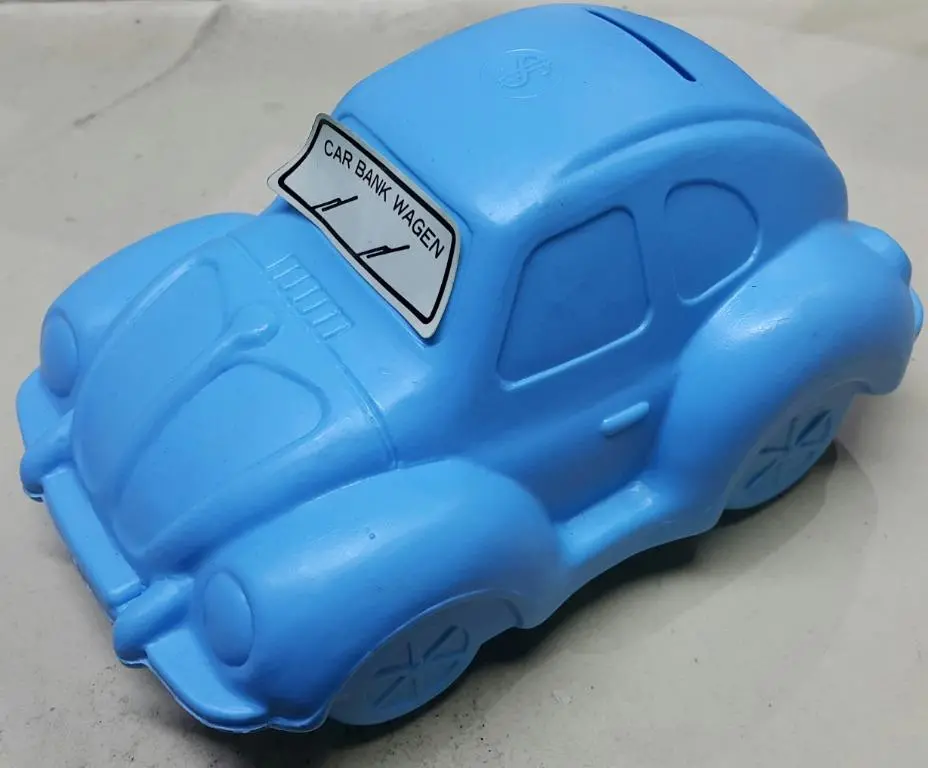 Plastic Coin Bank Vw Volkswagen Beetle Car Bank Wagen 粉藍色 福士甲蟲車 塑膠錢箱 (Jpa-157) 1136527181 1