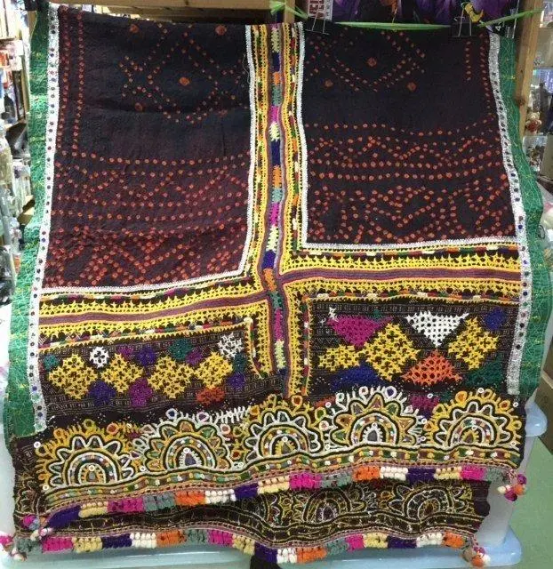 印度民族毛織披肩圍巾 Vintage Kutch *Dhabli* Banjara Rabari Embroidery Tribal Kuchi Woolen Stole Shawl 1140519429 Eb3524-868N 1
