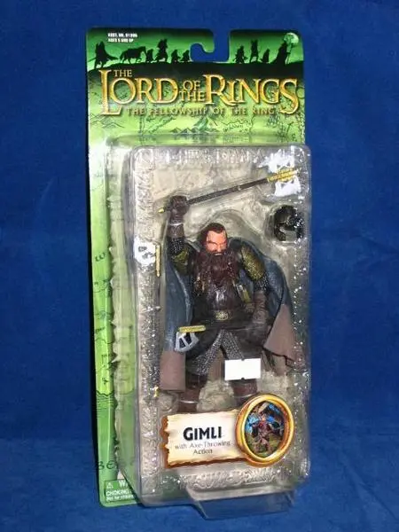 Toy Biz  魔戒 魔戒現身 金靂 Lord Of The Rings Fellowship Of The Ring Gimli With Axe-Throwing Action (Lotr-81387) 1113131998 1