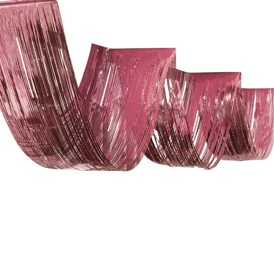 Partycorp 14 Feet Baby Pink Roof, Ceiling Foil Fringe Curtain, 1 Pc 1