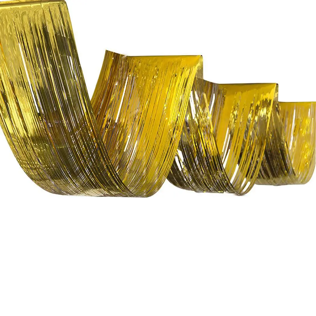 Partycorp 14 Feet Gold Roof, Ceiling Foil Fringe Curtain, 1 Pc 1