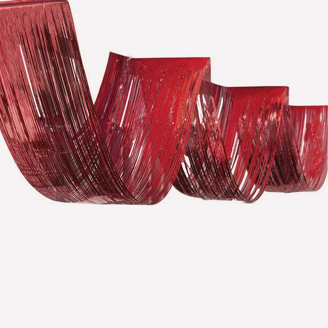 Partycorp 14 Feet Red Roof, Ceiling Foil Fringe Curtain, 1 Pc 1