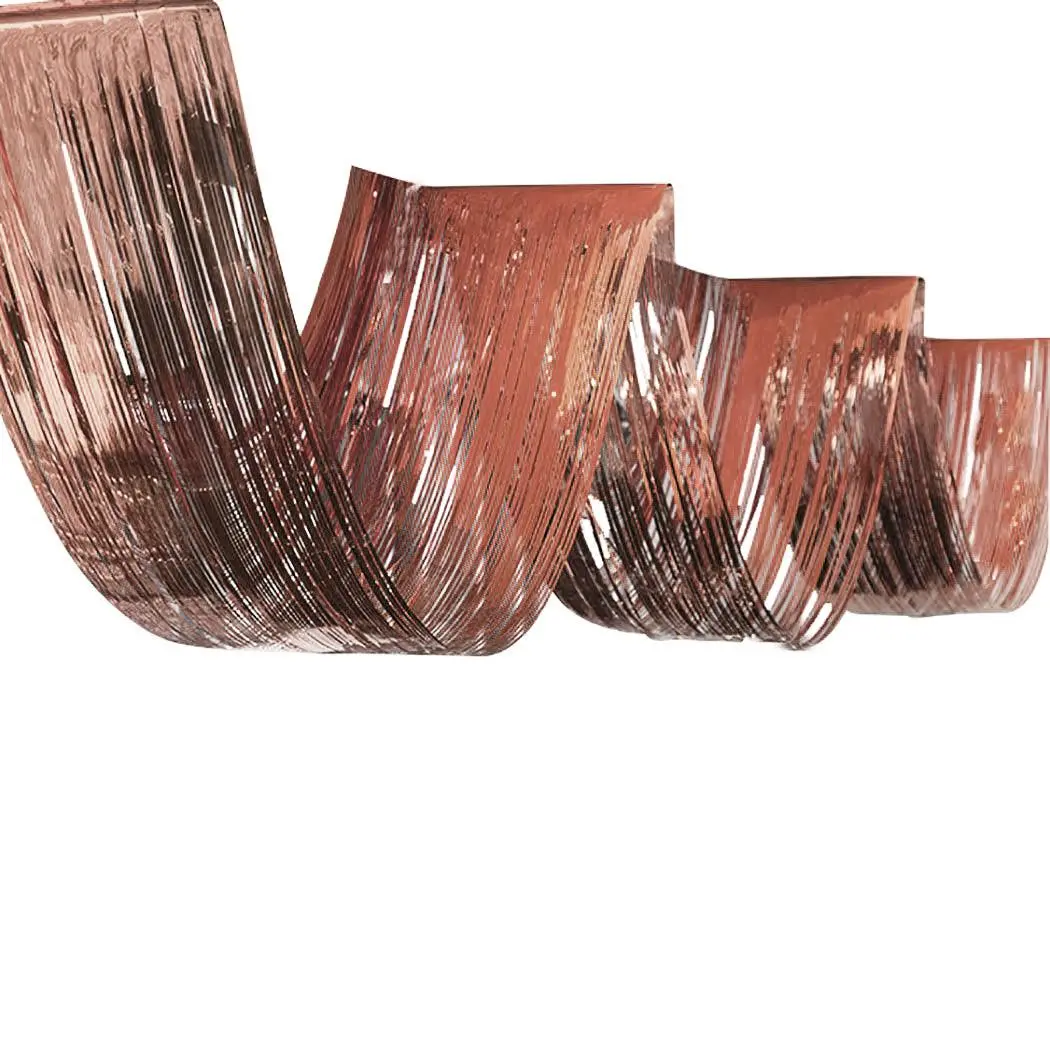 Partycorp 14 Feet Rose Gold Roof, Ceiling Foil Fringe Curtain, 1 Pc 1