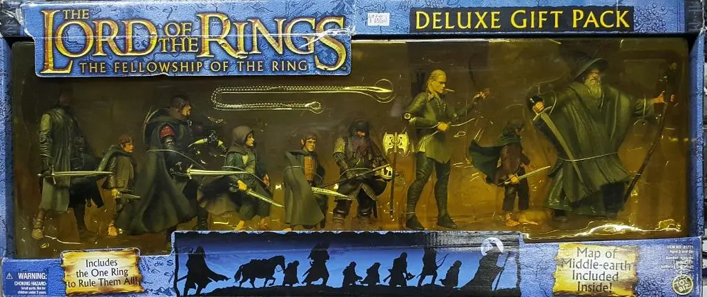 Toy Biz 81271 魔戒首部曲 魔戒現身 佛羅多·巴金斯 甘道夫 亞拉岡 勒苟拉斯 金靂 波羅莫 山姆·詹吉 梅里 皮聘 The Lord Of The Rings The Fellowship Of The Ring Deluxe Gift Pack Frodo Baggins Gandalf The Grey Aragorn Legolas Gimli Boromir Samwise Gamgee Merry & Pippin (Lotr) 1