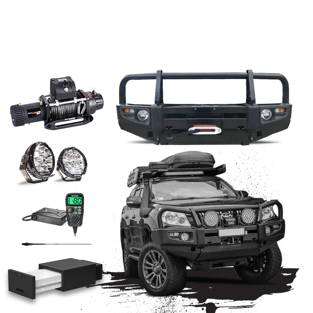 Prado 150 Touring Pack Suits: Prado 150 11/2009-10/2013 -  Prem Bullbar, Winch, Lights, Uhf + Free Fridge 1