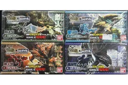 Bandai 82912 魔物獵人 超變換文字 雄火龍 雌火龍 雷狼龍 黑蝕龍 盒蛋套裝 Monster Hunter Cho Henkan Mojibakeru Liokeus Liairea Jin Ouga Goa Magara Set (Epc-79-48S) L 1