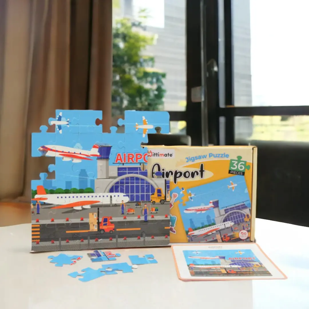 Mittimate Airport Jigsaw Puzzle – 36-Piece Cardboard Puzzle For Kids (Ages 4-6) | Fun, Learning & Perfect Birthday Gift 1
