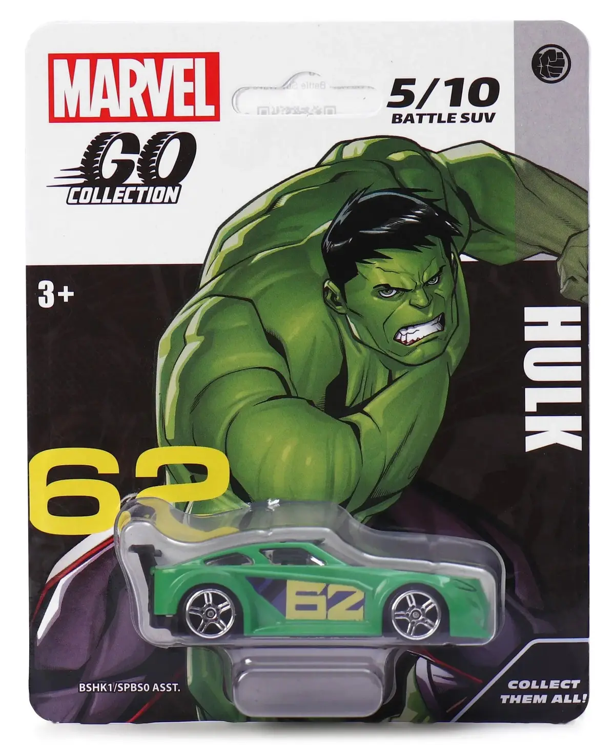 Marvel Go 1:64 Diecast Hulk Battle Suv Toy Car For Collection For Ages 3 Years And Up 1
