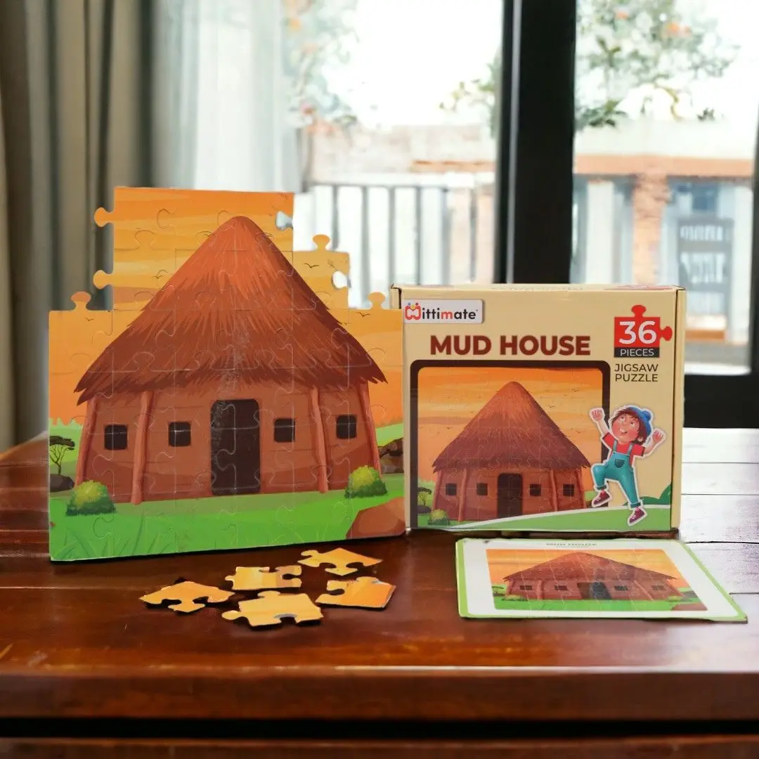 Mittimate Mud House Jigsaw Puzzle – 36-Piece Cardboard Puzzle For Kids (Ages 4-6) | Fun, Learning & Perfect Birthday Gift 1