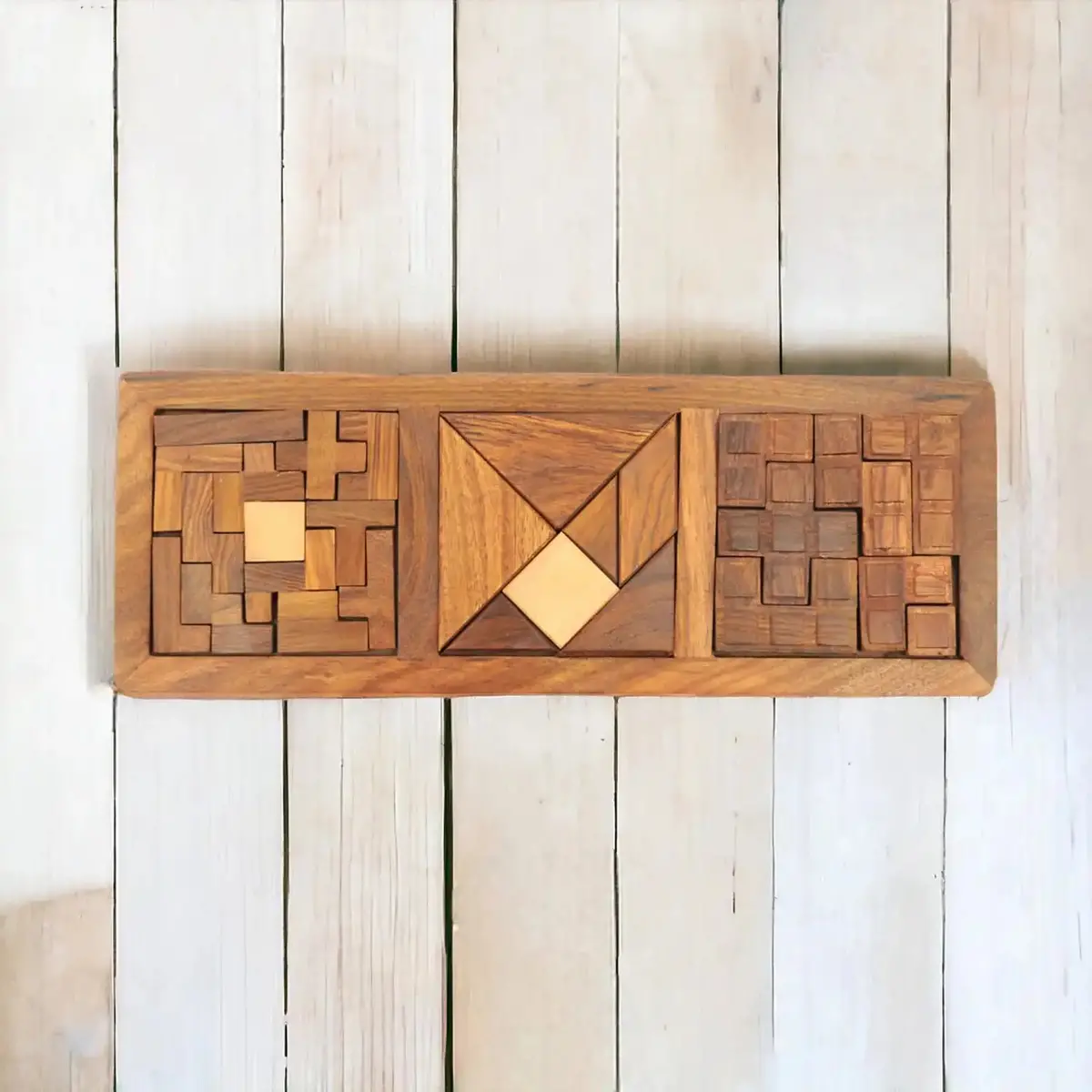 Mittimate 3-In-1 Wooden Puzzle Tray – Brain-Boosting Jigsaw Challenge For Kids (6+) | Fun & Engaging Activity Set 1