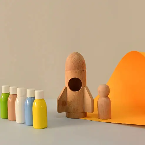 Kiddies Kingdom Wooden Rocket Diy Kit For Ages 3 And Up 1