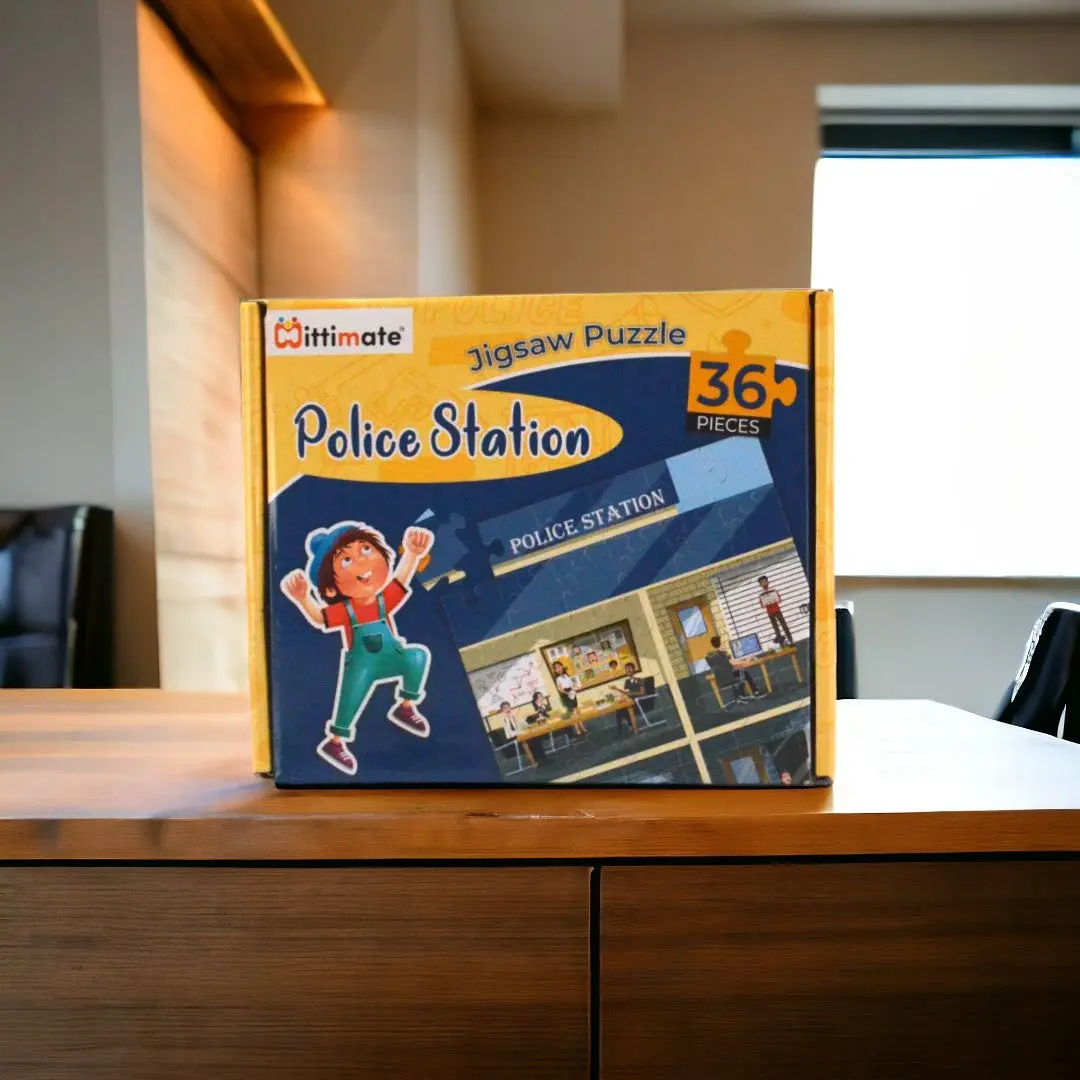 Mittimate Police Station Jigsaw Puzzle – 36-Piece Cardboard Puzzle For Kids (Ages 4-6) | Fun, Learning & Perfect Birthday Gift 1