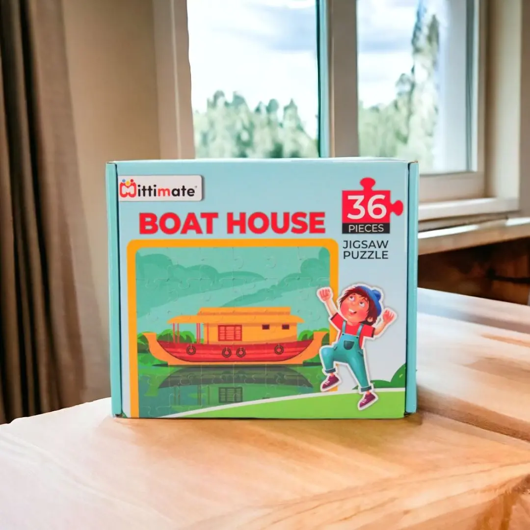 Mittimate Boat House Jigsaw Puzzle – 36-Piece Cardboard Puzzle For Kids (Ages 4-6) | Fun, Learning & Perfect Birthday Gift 1