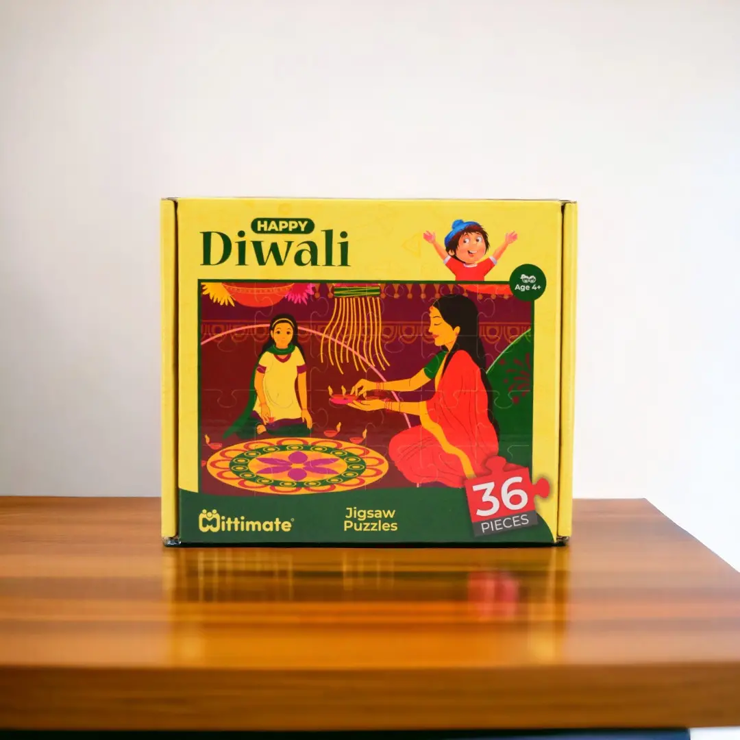 Mittimate Diwali Theme Jigsaw Puzzle – 36-Piece Cardboard Puzzle For Kids (Ages 4-6) | Fun, Learning & Perfect Birthday Gift 1
