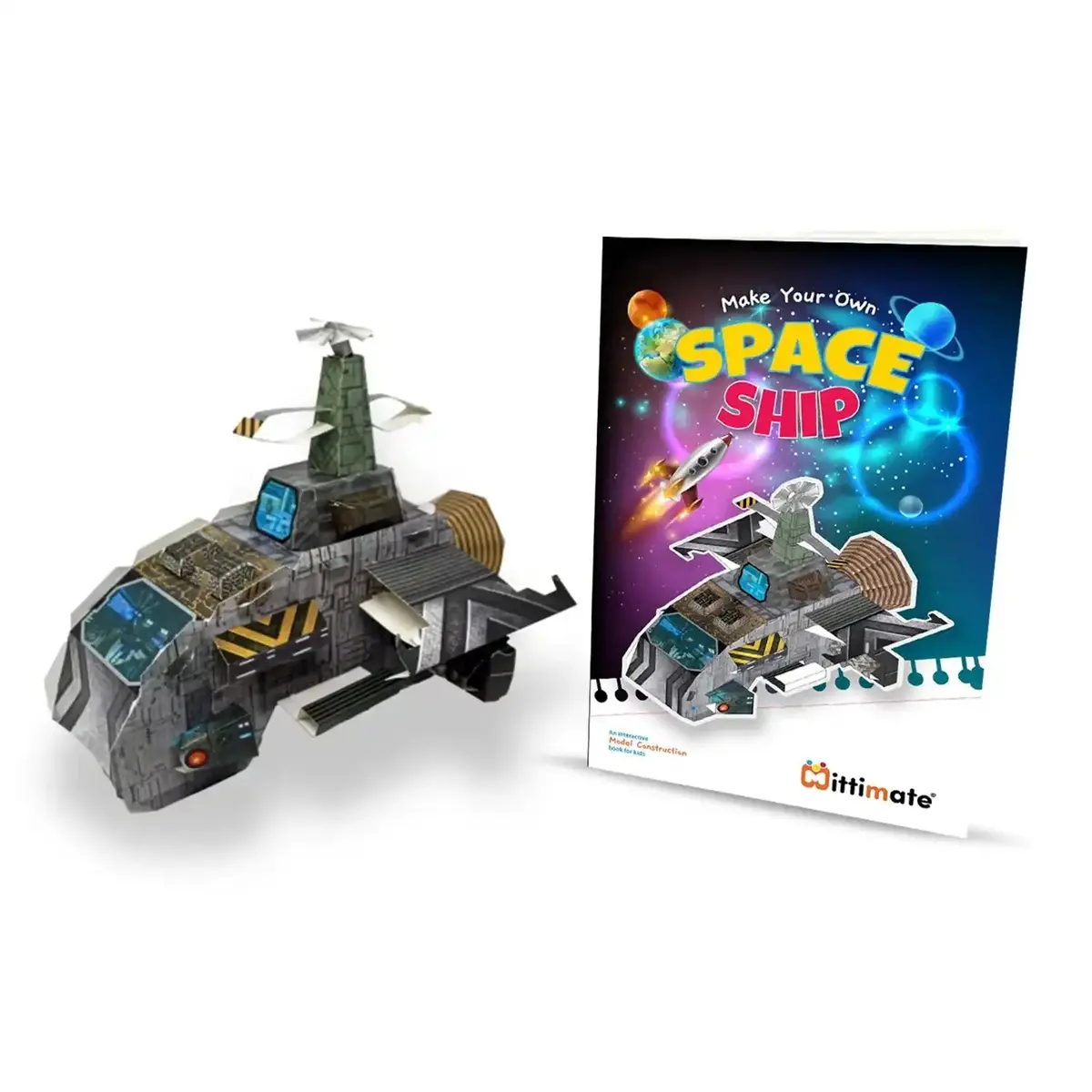 Mittimate 3D Space Ship Model Construction Book – Diy Paper Craft For Kids (8-12 Years) | Fun & Creative Learning Activity 1
