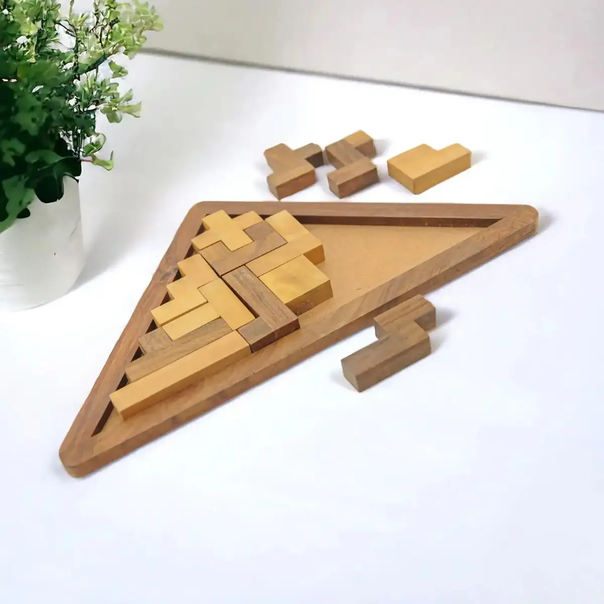 Mittimate Wooden Triangle Pentomino Puzzle – Brain-Boosting Game For Kids | Fun, Learning & Mind Development 1