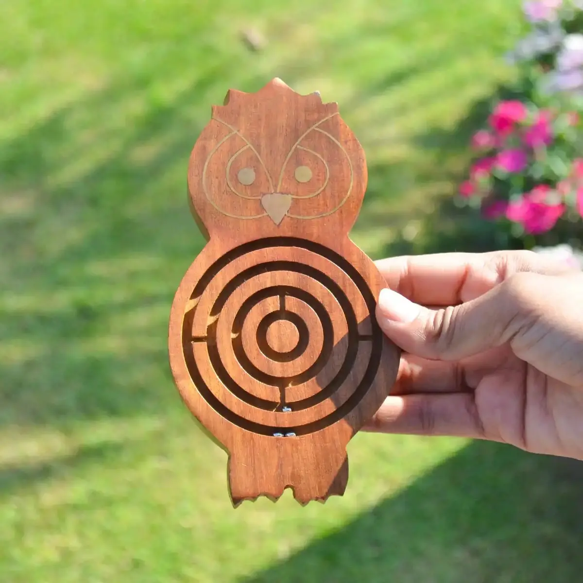 Mittimate Wooden Owl Maze & Labyrinth Puzzle – Engaging Bhool Bhulaiyaa Game For Kids | Indoor Brain Teaser & Fun Learning Activity 1