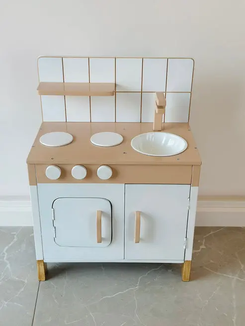 Kiddies Kingdom Play Kitchen - Beige Imaginative Play For Ages 3 And Above 1