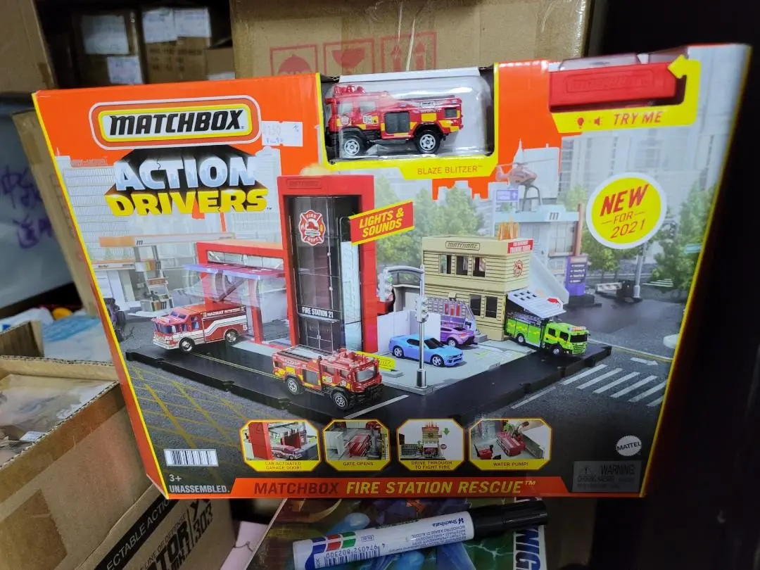 Matchbox Action Drivers Fire Station Rescue Set With Sound 1