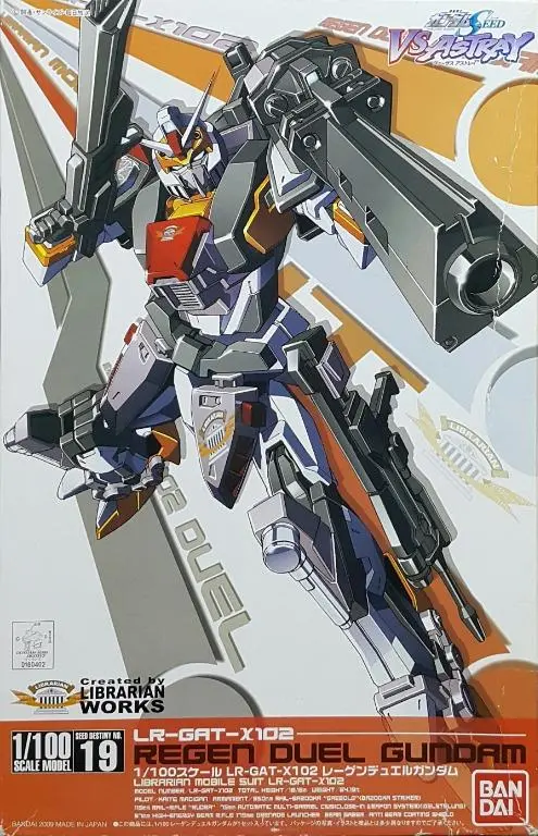 Bandai 60402 1/100 Seed Destiny No.19 Mobile Suit Gundam Seed Vs Astray Kaite Madigan Librarian Regen Lr-Gat-X102 Regen Duel Gundam Plastic Model Kit 機動戰士高達 Seed Vs Astray 圖書館館員 凱特馬蒂坎 暴雨決鬥高達 模型 (Ktv) 1