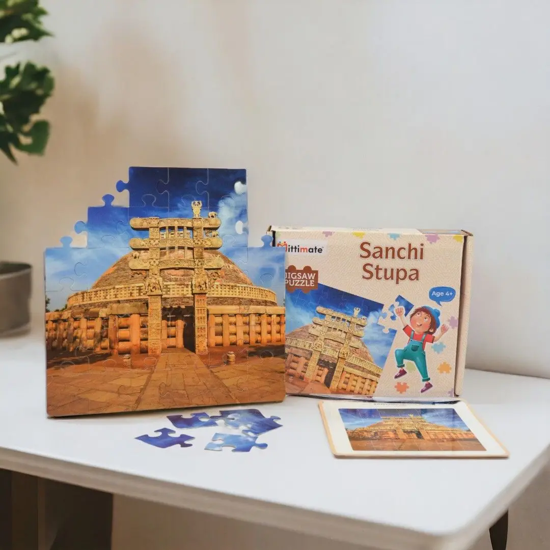 Mittimate Sanchi Stupa Jigsaw Puzzle – 36-Piece Cardboard Puzzle For Kids (Ages 4-6) |Fun, Learning & Perfect Birthday Gift 1