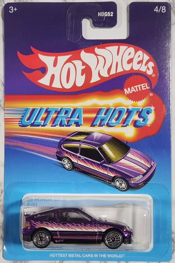 Hot Wheels Ultra Hots Retro 2025 Edition 1:64 Scale 88 Honda Cr-X Die-Cast Vehicles With Full Front & Rear Decoration Vum Parts For Ages 3+ 1