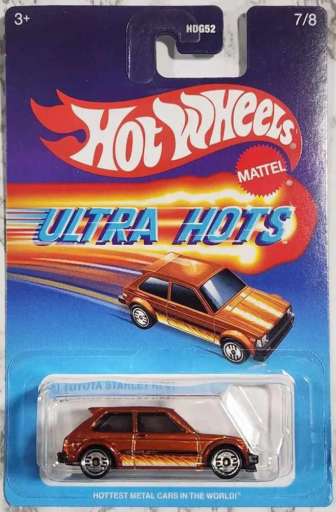 Hot Wheels Ultra Hots Retro 2025 Edition 1:64 Scale 81 Toyota Starlet Kp61 Die-Cast Vehicles With Full Front & Rear Decoration Vum Parts For Ages 3+ 1